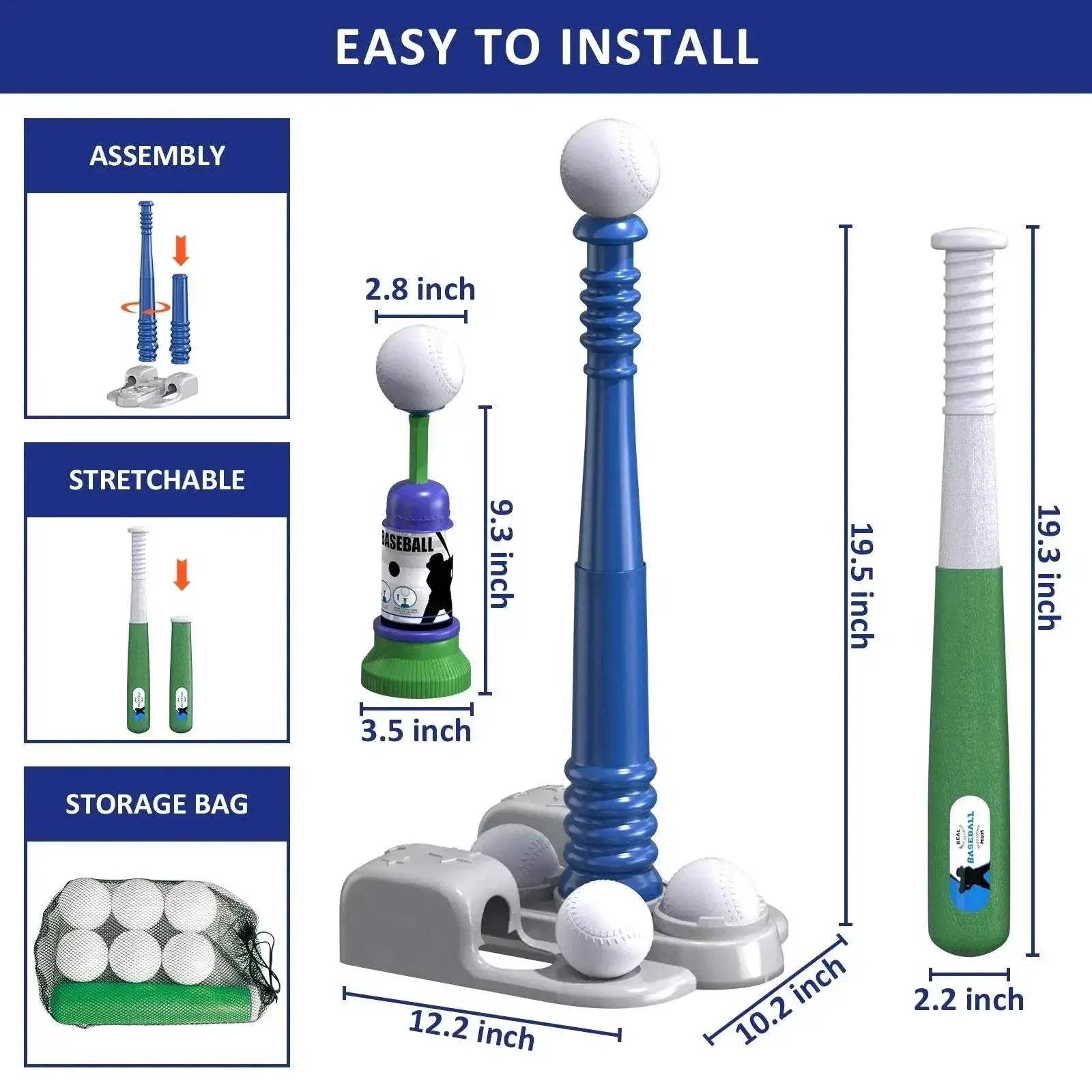  2 In 1 T Ball Sets For Kids 3-6 With Automatic Pitching Machine -  ToylandEU™