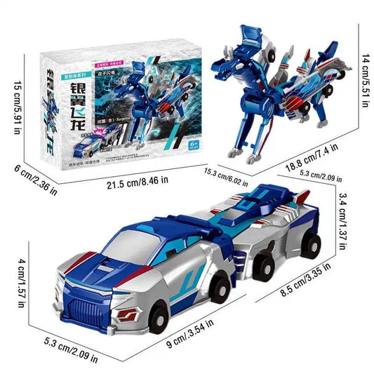 2 In 1 Transformation Robot Car Action Figures Adaptable Toys - ToylandEU