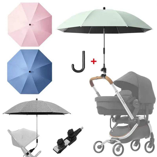 2-in-1 UV Protection Baby Stroller Umbrella with Clamp Universal Sunscree Rainproof Stroller Cover Umbrella Stroller Accessories - ToylandEU