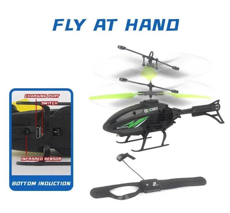 2 in1 Induction Watch Gesture Remote Control Toy RC Helicopter - ToylandEU