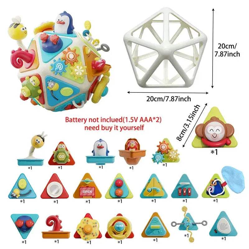 20 In 1 Icosahedron Busy Board Montessori Toy For Toddlers - ToylandEU