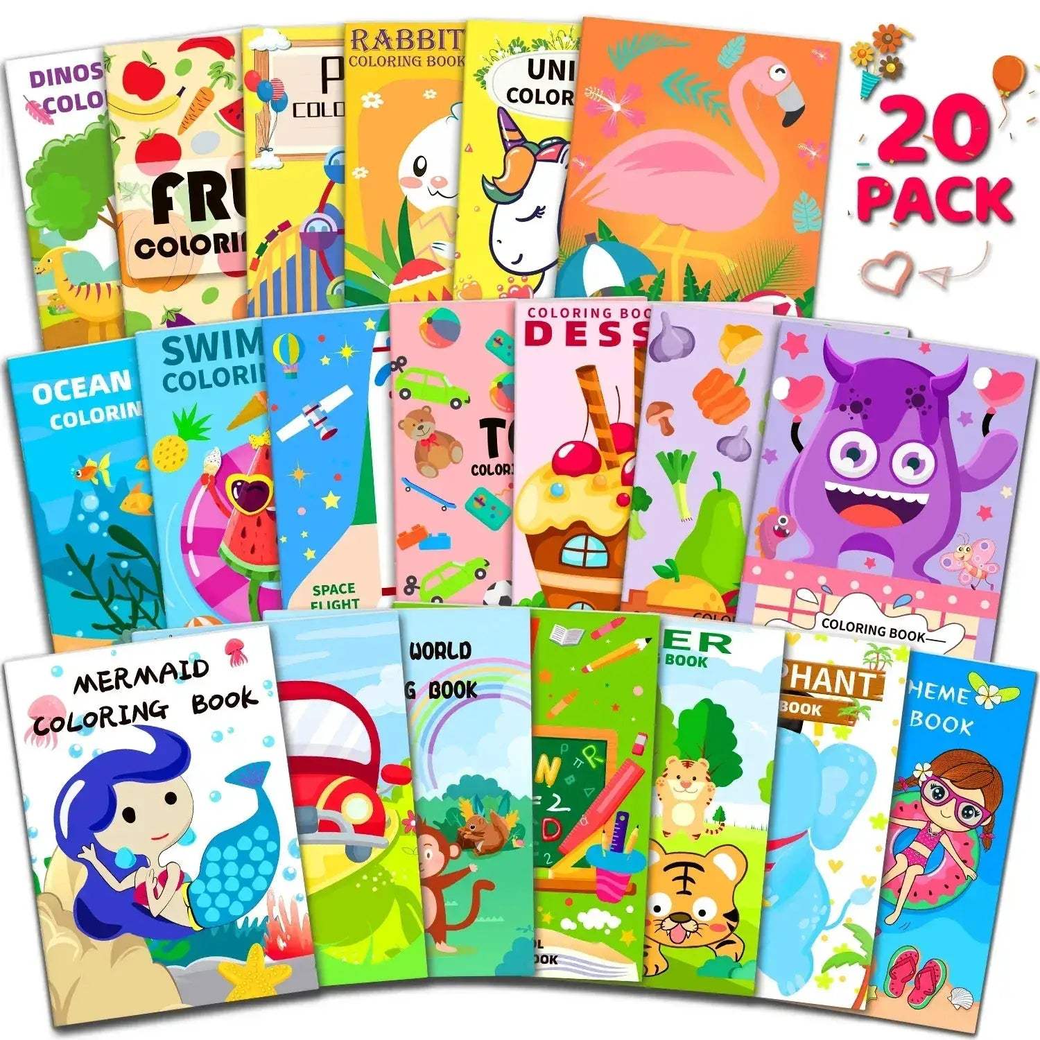 20 Pack Coloring Books With Stacking Crayons Set For Kids - ToylandEU