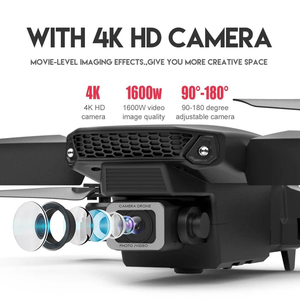 2023 E88Pro 4K Professional RC Drone with 1080P HD Camera - Foldable Helicopter, WIFI FPV, and Height Hold - Perfect Gift Toy - ToylandEU