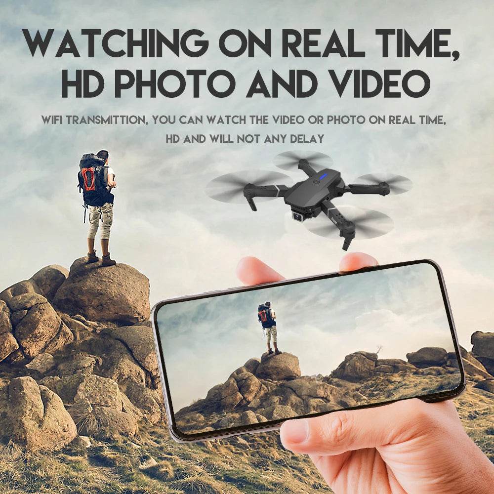 2023 E88Pro 4K Professional RC Drone with 1080P HD Camera - Foldable Helicopter, WIFI FPV, and Height Hold - Perfect Gift Toy - ToylandEU