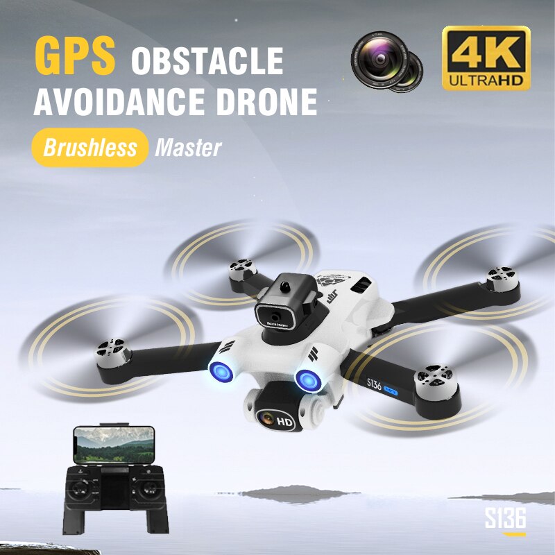 2023 S136 PRO Ultra RC Dron 4K Camera Drone GPS Obstacle Avoidance - ToylandEU