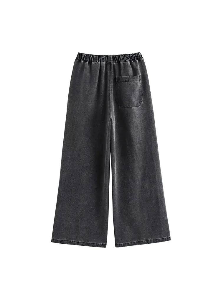 2024 Autumn Jeans Sets Women Turn-down Collar Casual Top Fashion High Waist Streetwear Female Denim Pant Two Piece Set - ToylandEU