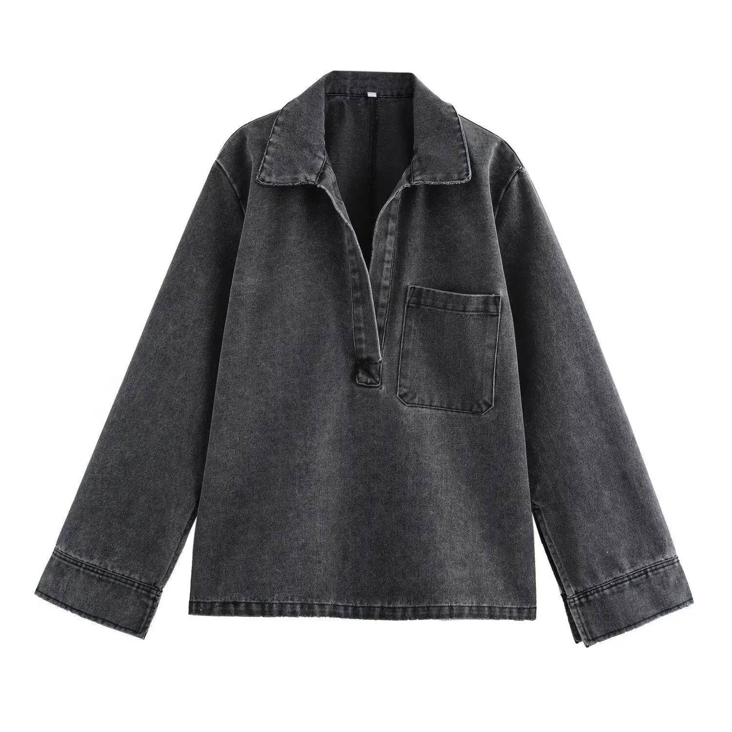 2024 Autumn Jeans Sets Women Turn-down Collar Casual Top Fashion High Waist Streetwear Female Denim Pant Two Piece Set - ToylandEU