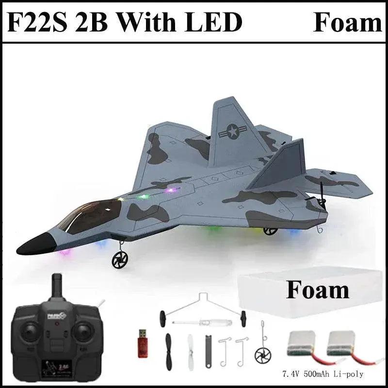  2024 New F22S 2.4G 3CH RC Airplane Raptor Warplane with LED Light -  -  ToylandEU™