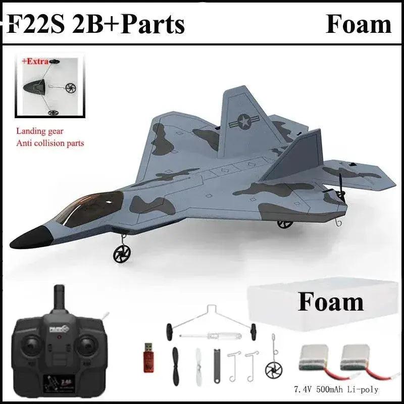  2024 New F22S 2.4G 3CH RC Airplane Raptor Warplane with LED Light -  -  ToylandEU™