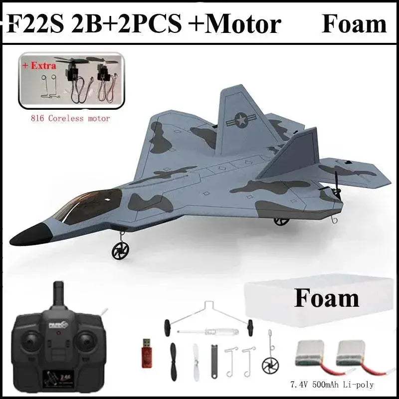  2024 New F22S 2.4G 3CH RC Airplane Raptor Warplane with LED Light -  -  ToylandEU™
