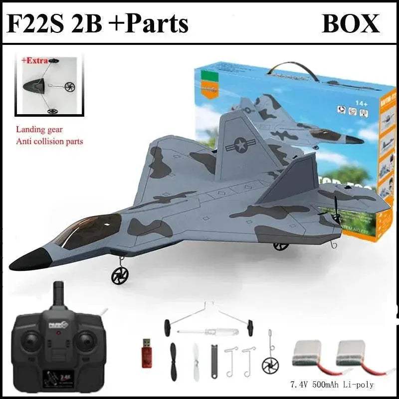  2024 New F22S 2.4G 3CH RC Airplane Raptor Warplane with LED Light -  -  ToylandEU™