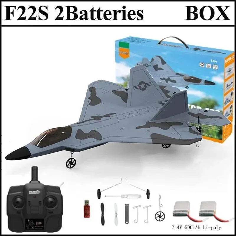  2024 New F22S 2.4G 3CH RC Airplane Raptor Warplane with LED Light -  -  ToylandEU™