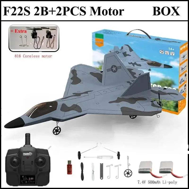  2024 New F22S 2.4G 3CH RC Airplane Raptor Warplane with LED Light -  -  ToylandEU™