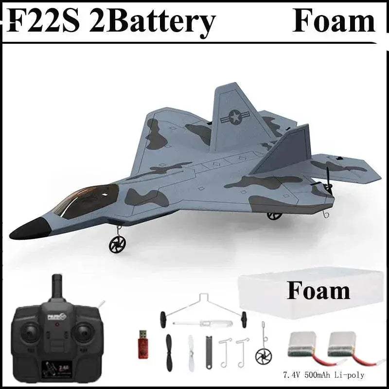  2024 New F22S 2.4G 3CH RC Airplane Raptor Warplane with LED Light -  -  ToylandEU™