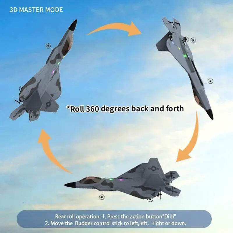 2024 New F22S 2.4G 4CH 3D6G RC Airplane Raptor F22 Warplane - ToylandEU