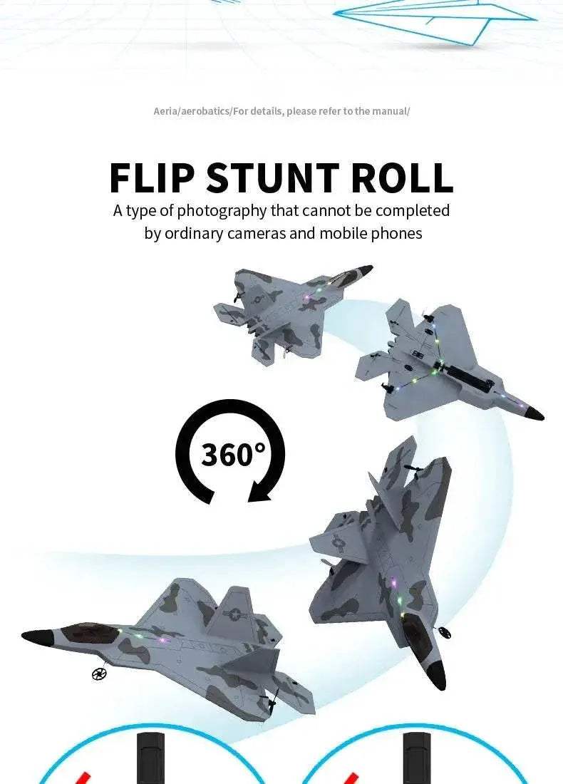 2024 New F22S 2.4G 4CH 3D6G RC Airplane Raptor F22 Warplane - ToylandEU