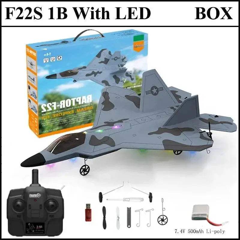 2024 New F22S 2.4G 4CH 3D6G RC Airplane Raptor F22 Warplane - ToylandEU