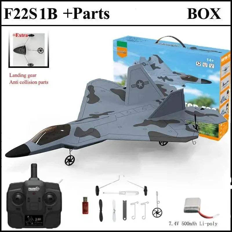 2024 New F22S 2.4G 4CH 3D6G RC Airplane Raptor F22 Warplane - ToylandEU