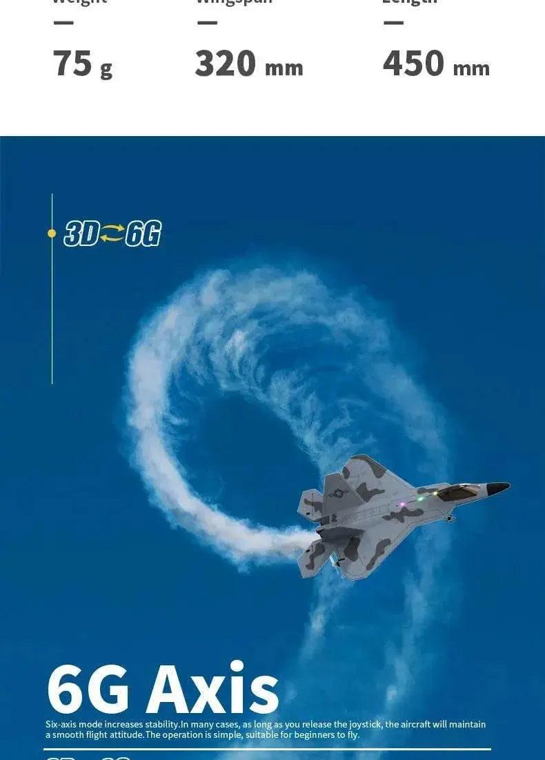  2024 New F22S 2.4G RC Airplane With Gyroscope LED Light -  ToylandEU™