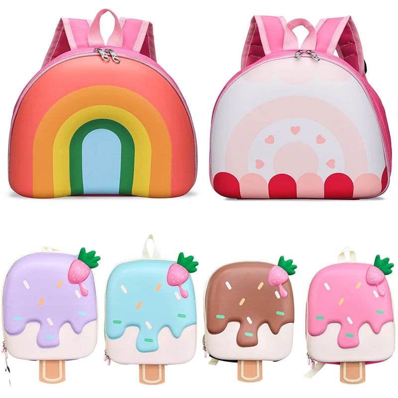 2024 New Korean Version Ice Cream Shape Children's Backpack Kindergarten Schoolbag 3-5 Years Old Boys Girls Cute Children Bag - ToylandEU