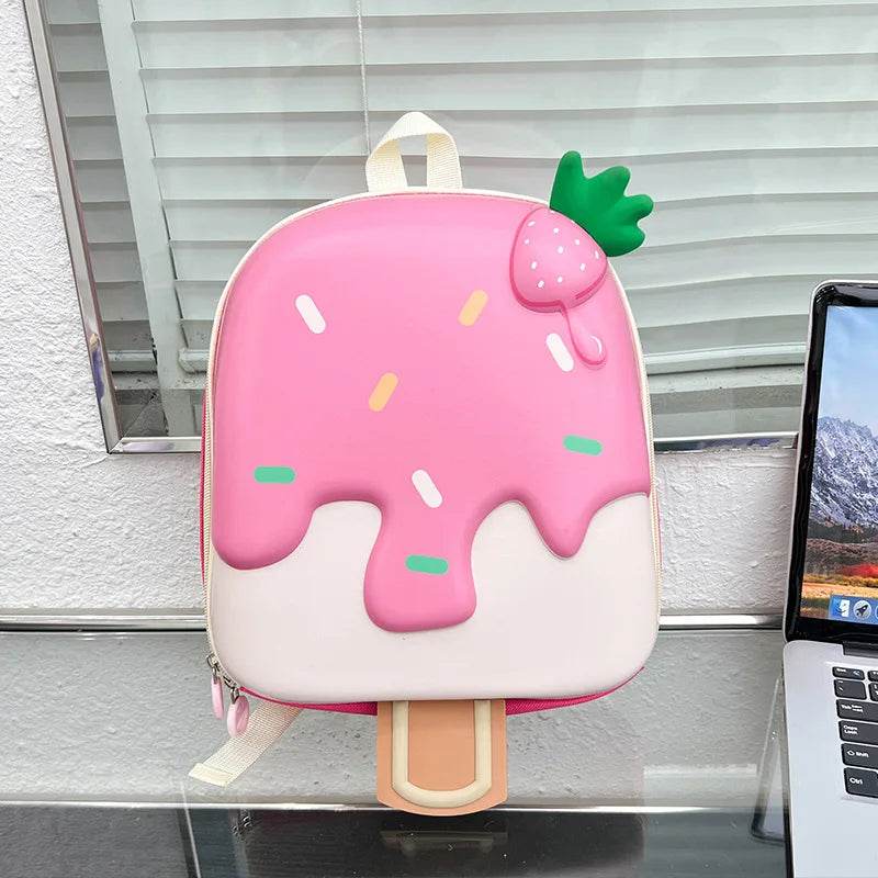 2024 New Korean Version Ice Cream Shape Children's Backpack Kindergarten Schoolbag 3-5 Years Old Boys Girls Cute Children Bag - ToylandEU