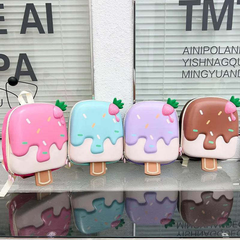 2024 New Korean Version Ice Cream Shape Children's Backpack Kindergarten Schoolbag 3-5 Years Old Boys Girls Cute Children Bag - ToylandEU