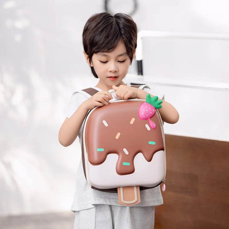2024 New Korean Version Ice Cream Shape Children's Backpack Kindergarten Schoolbag 3-5 Years Old Boys Girls Cute Children Bag - ToylandEU