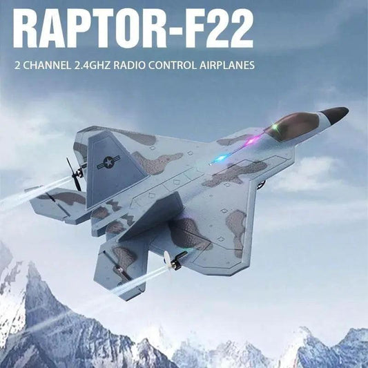  2024 Top P530 2.4G 2CH RC Airplane Raptor F22 Warplane LED Light Gyroscope Toy Gift for Boys Easy Flying -  ToylandEU™
