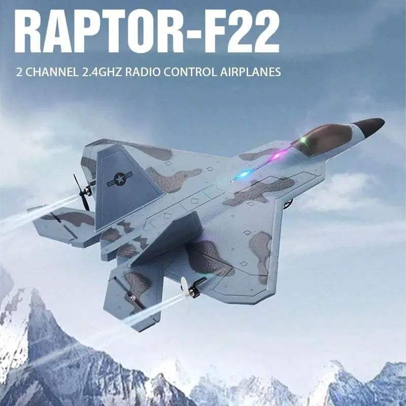 2024 Top P530 2.4G 2CH RC Airplane Raptor F22 Warplane LED Light Gyroscope Toy Gift for Boys Easy Flying - ToylandEU