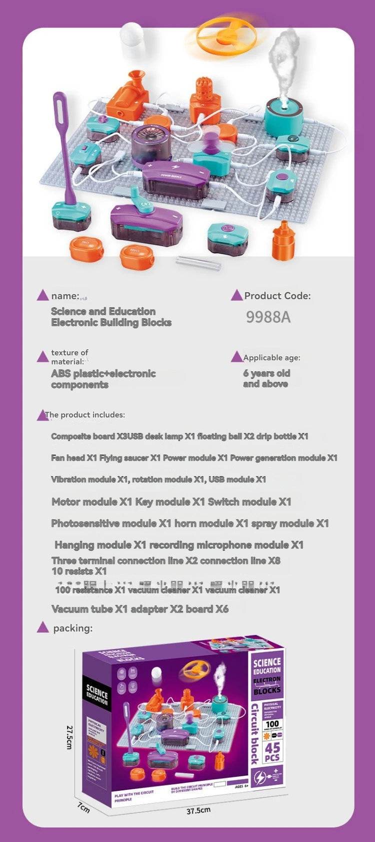 2025 Children's Science Experiment Physics Circuit Building Blocks Assembly Puzzle Educational DIY Toys - ToylandEU