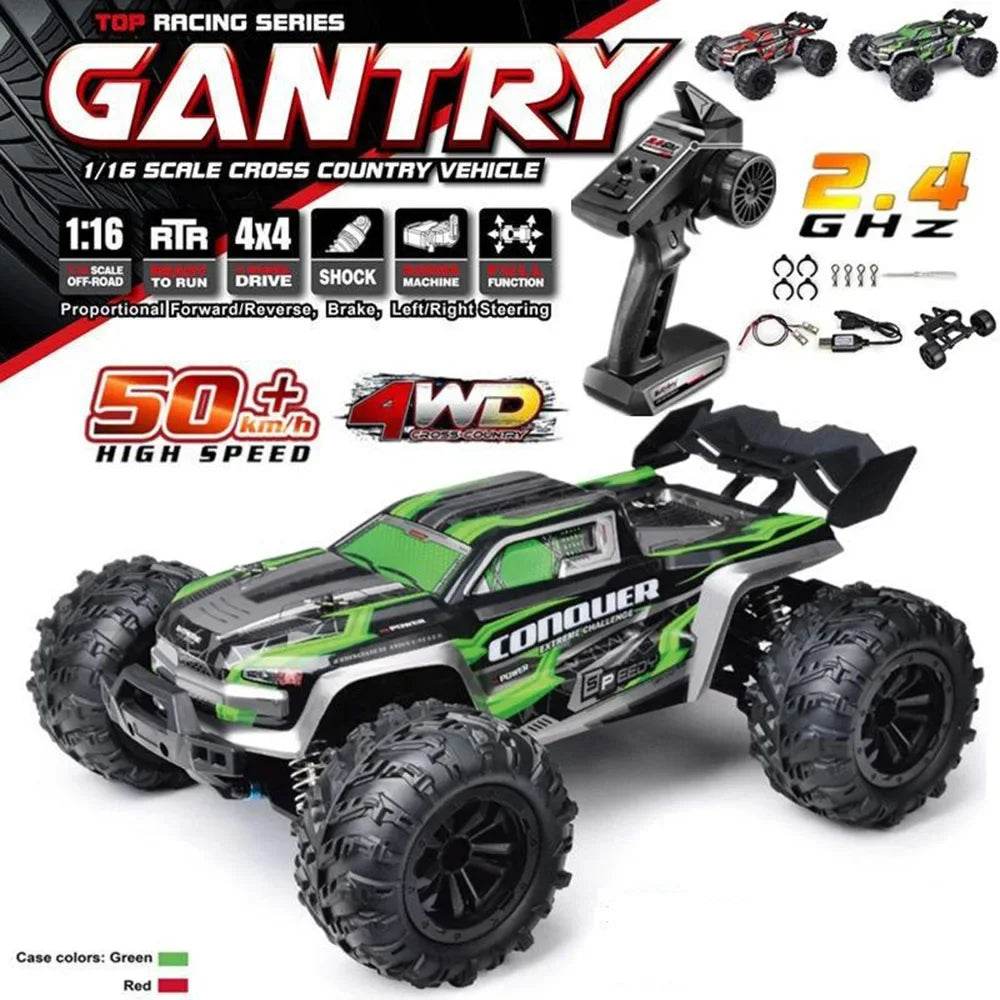 2025 High-Speed 1:16 Scale 50km/h RC Off-Road Monster Truck for Boys - 2.4G Remote Control Car - ToylandEU