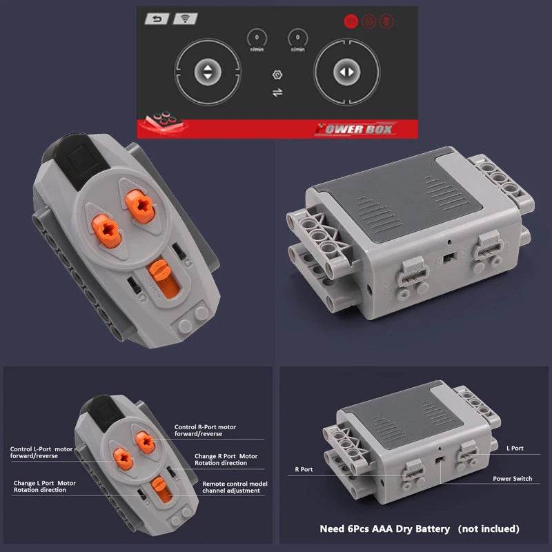 2025 NEW Upgrade Dual PF Interface Multifunction Power Functions Battery Box with Electric APP Bluetooth IR Remote Control Toys - ToylandEU