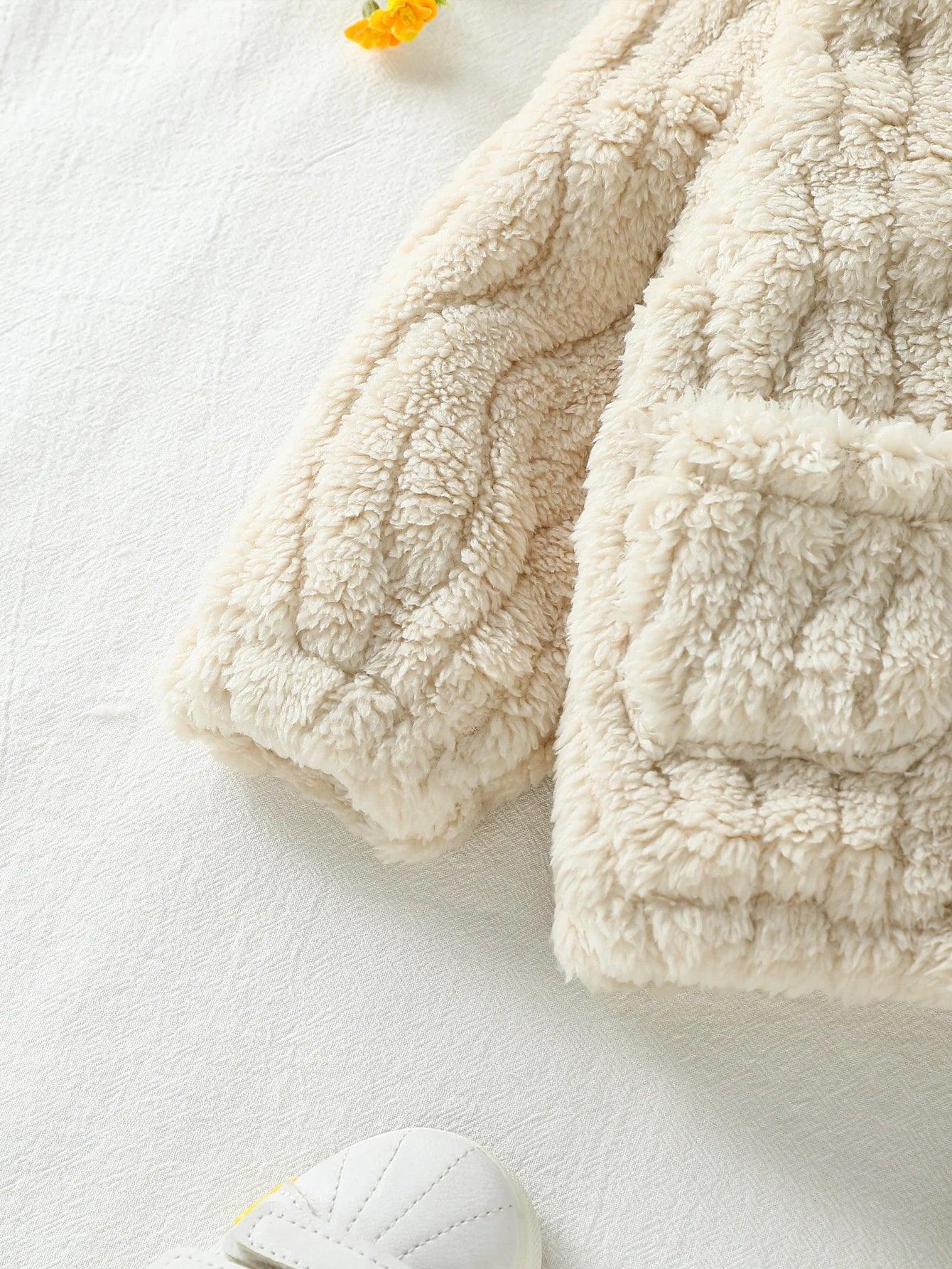 2025 New Casual Autumn /Winter Boys/Girls Long Sleeve Solid Warm Plush Sets For 1-3Y Zip-Up Coat Outfits Clothing Suit - ToylandEU