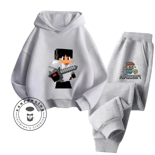 2025 New Fashion Minecraft Cartoon Printed Hoodie Set For Children Teenagers Boys Girls Casual Hot Sale Autumn Winter - ToylandEU