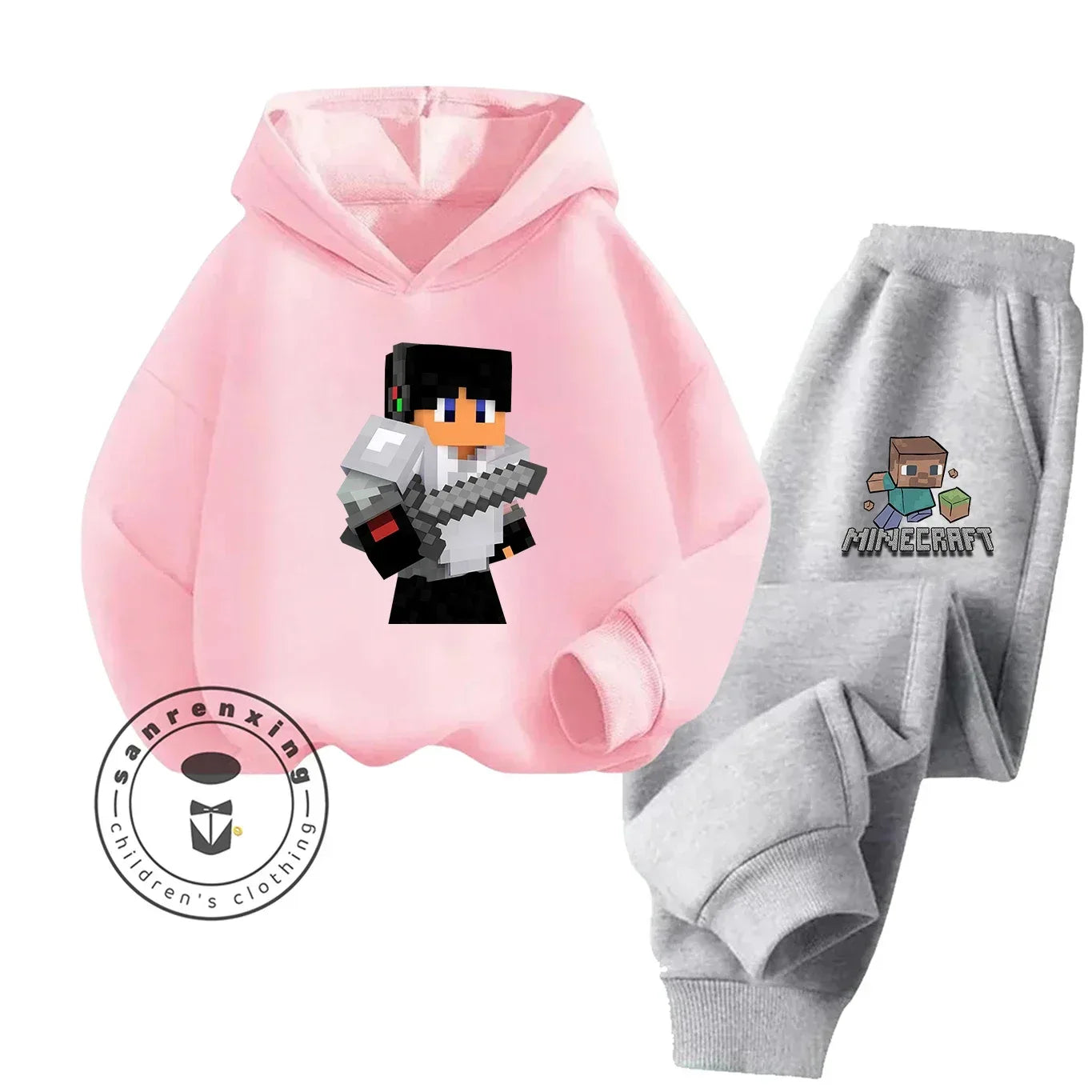 2025 New Fashion Minecraft Cartoon Printed Hoodie Set For Children Teenagers Boys Girls Casual Hot Sale Autumn Winter - ToylandEU