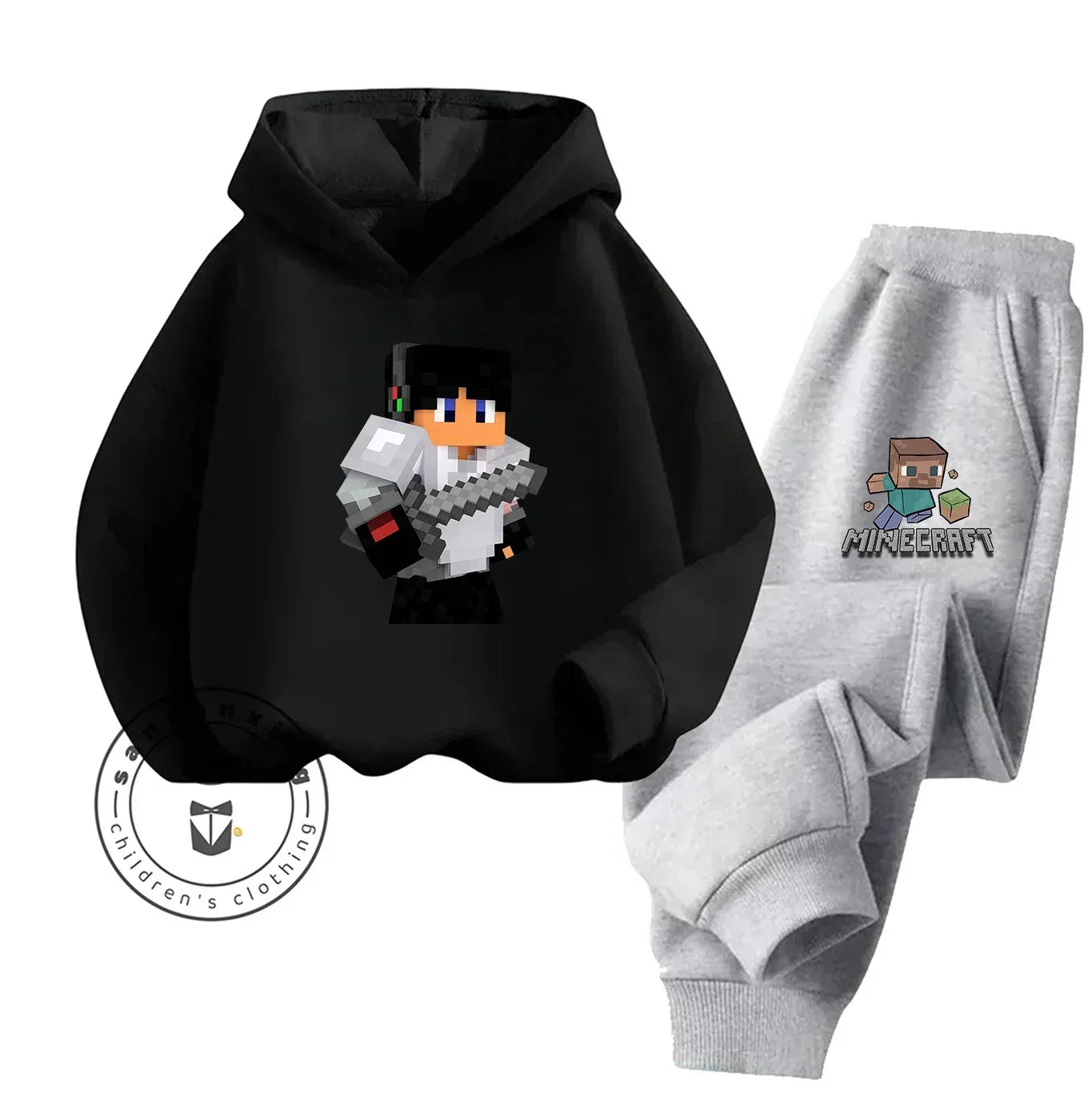 2025 New Fashion Minecraft Cartoon Printed Hoodie Set For Children Teenagers Boys Girls Casual Hot Sale Autumn Winter - ToylandEU