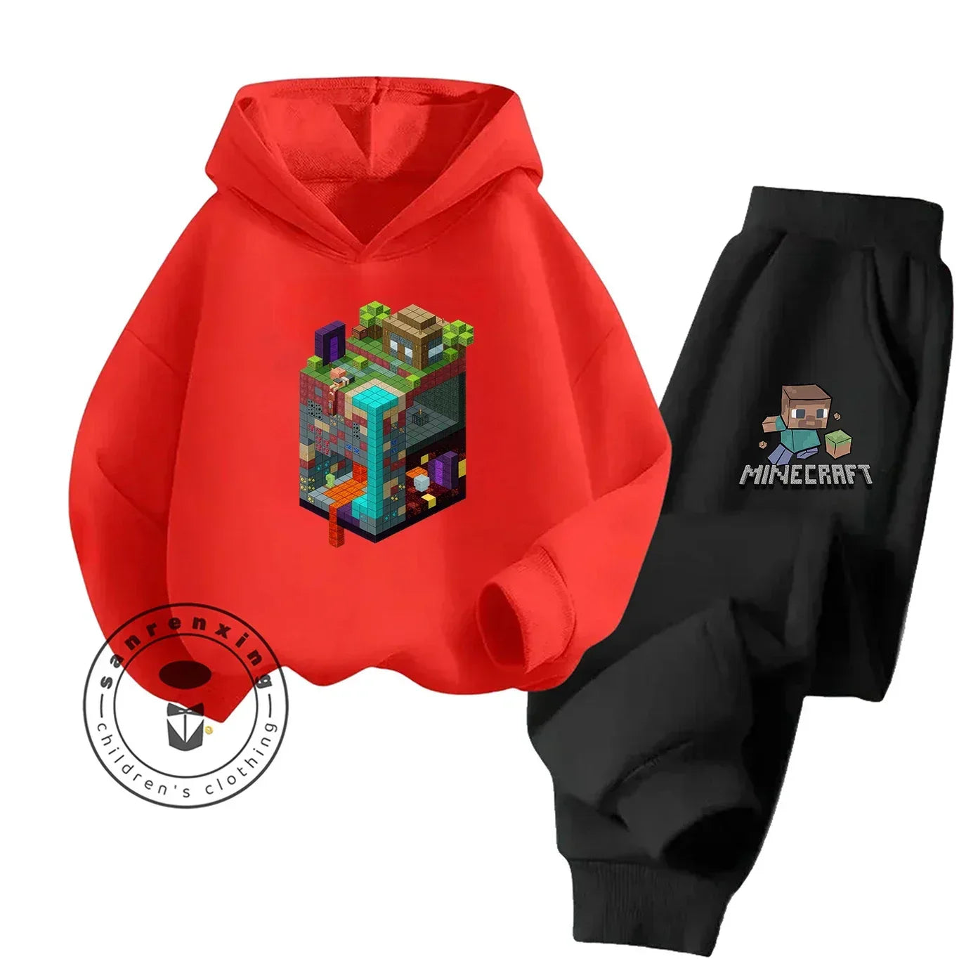 2025 New Fashion Minecraft Cartoon Printed Hoodie Set For Children Teenagers Boys Girls Casual Hot Sale Autumn Winter - ToylandEU
