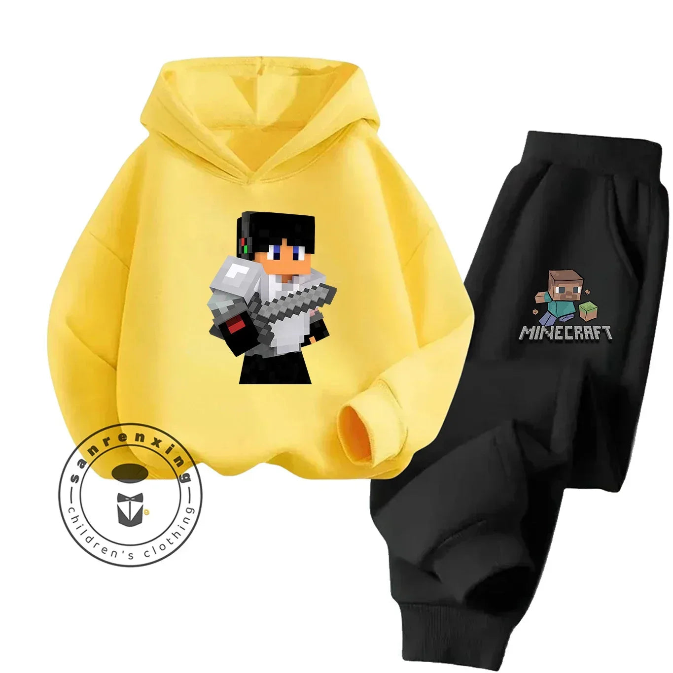 2025 New Fashion Minecraft Cartoon Printed Hoodie Set For Children Teenagers Boys Girls Casual Hot Sale Autumn Winter - ToylandEU