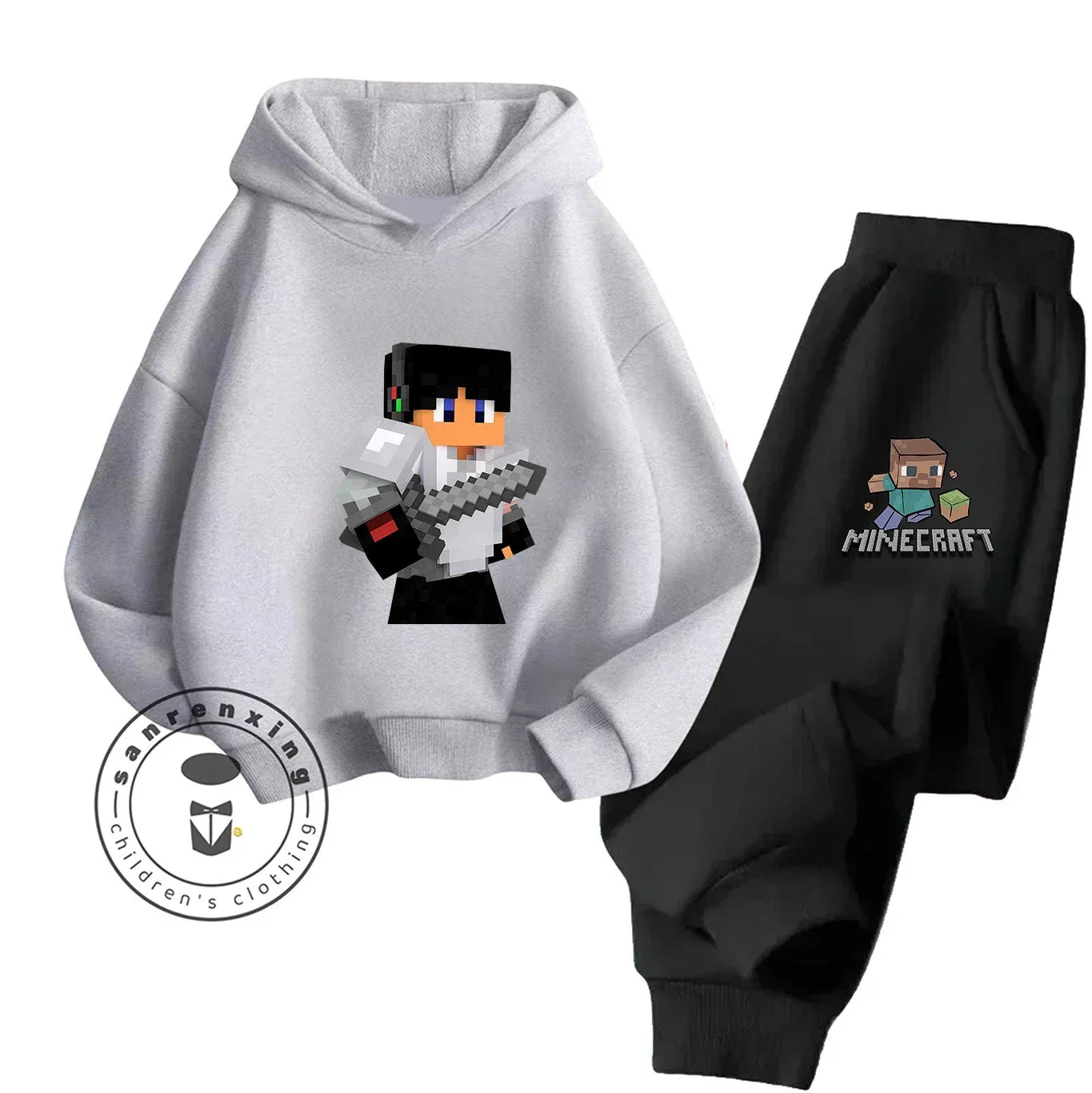 2025 New Fashion Minecraft Cartoon Printed Hoodie Set For Children Teenagers Boys Girls Casual Hot Sale Autumn Winter - ToylandEU