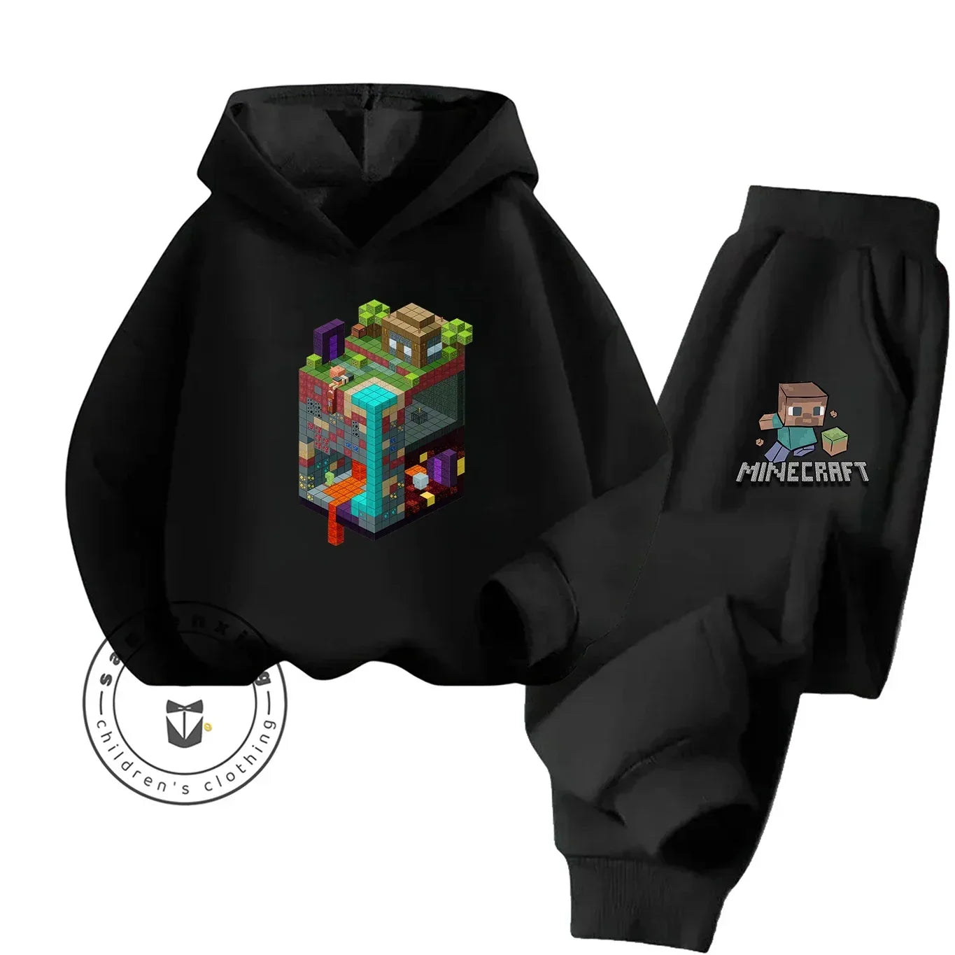 2025 New Fashion Minecraft Cartoon Printed Hoodie Set For Children Teenagers Boys Girls Casual Hot Sale Autumn Winter - ToylandEU