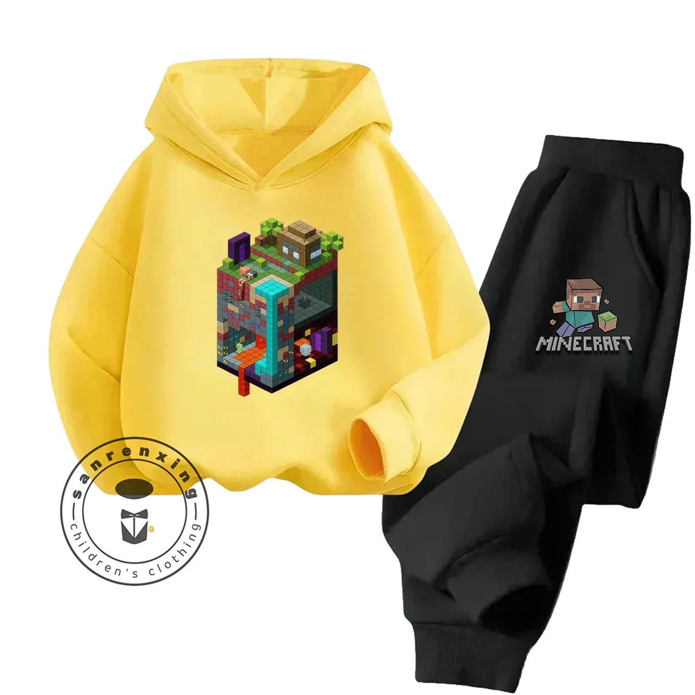 2025 New Fashion Minecraft Cartoon Printed Hoodie Set For Children Teenagers Boys Girls Casual Hot Sale Autumn Winter - ToylandEU