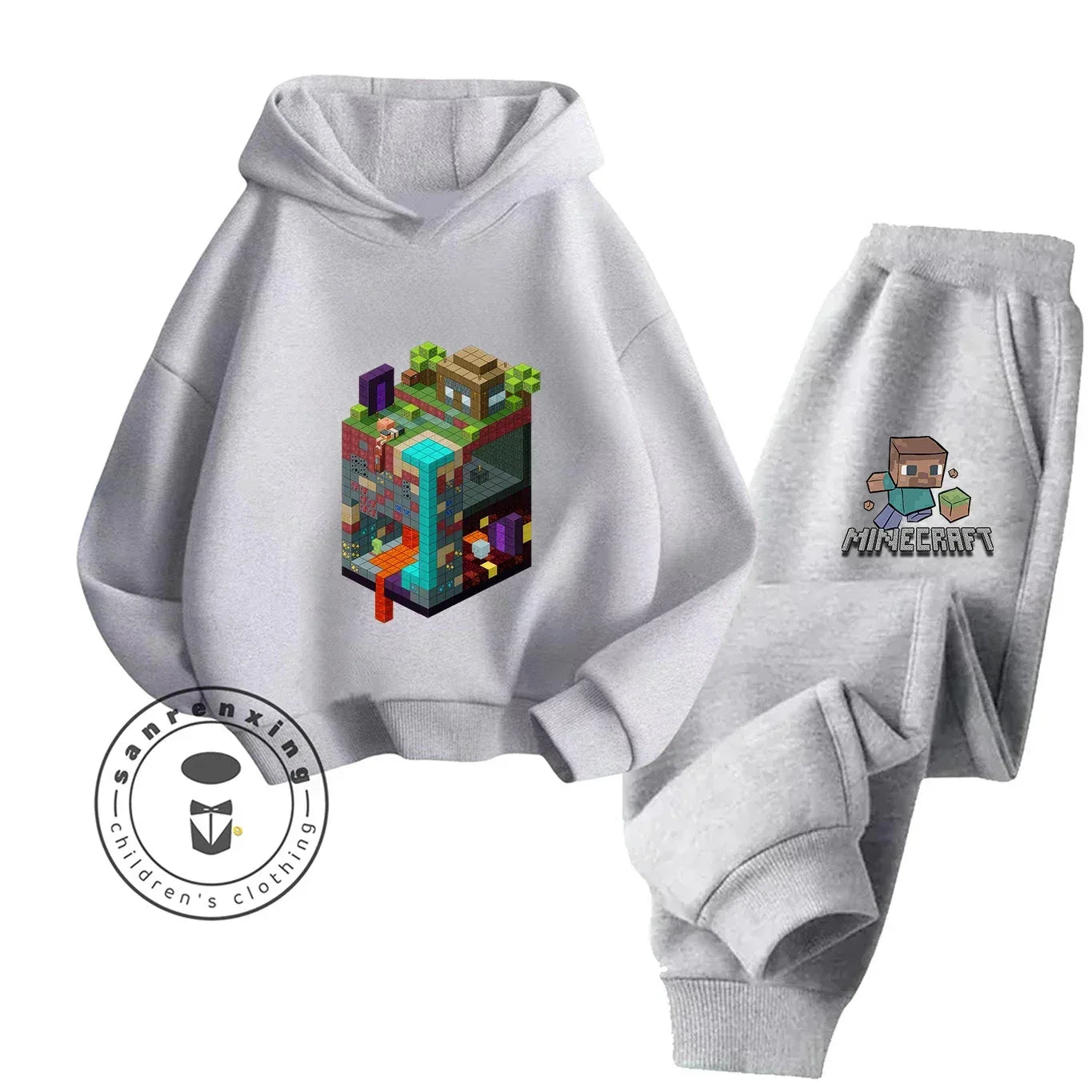 2025 New Fashion Minecraft Cartoon Printed Hoodie Set For Children Teenagers Boys Girls Casual Hot Sale Autumn Winter - ToylandEU