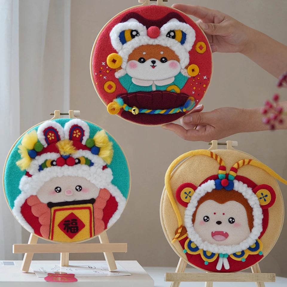 20x20cm Wool Felting Painting Landscape DIY Embroidery Kit Needle Felt Handmade Picture Kit Wool Paintings - ToylandEU