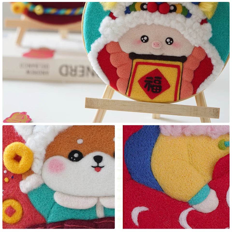 20x20cm Wool Felting Painting Landscape DIY Embroidery Kit Needle Felt Handmade Picture Kit Wool Paintings - ToylandEU