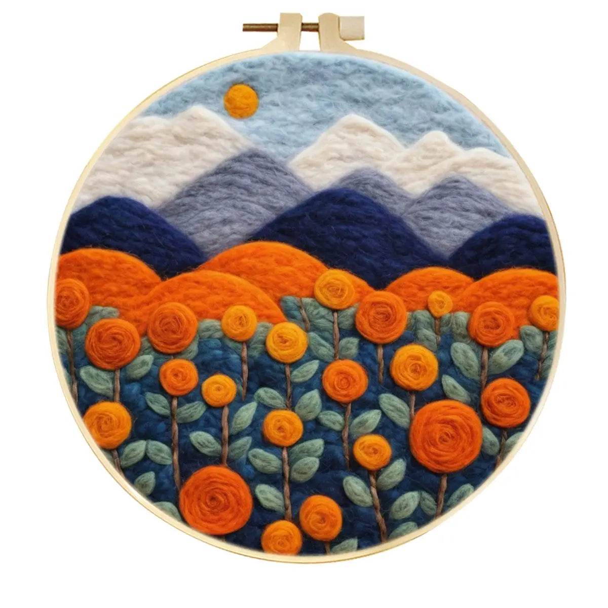 20x20cm Wool Felting Painting Landscape DIY Embroidery Kit Needle Felt Handmade Picture Kit Wool Paintings - ToylandEU