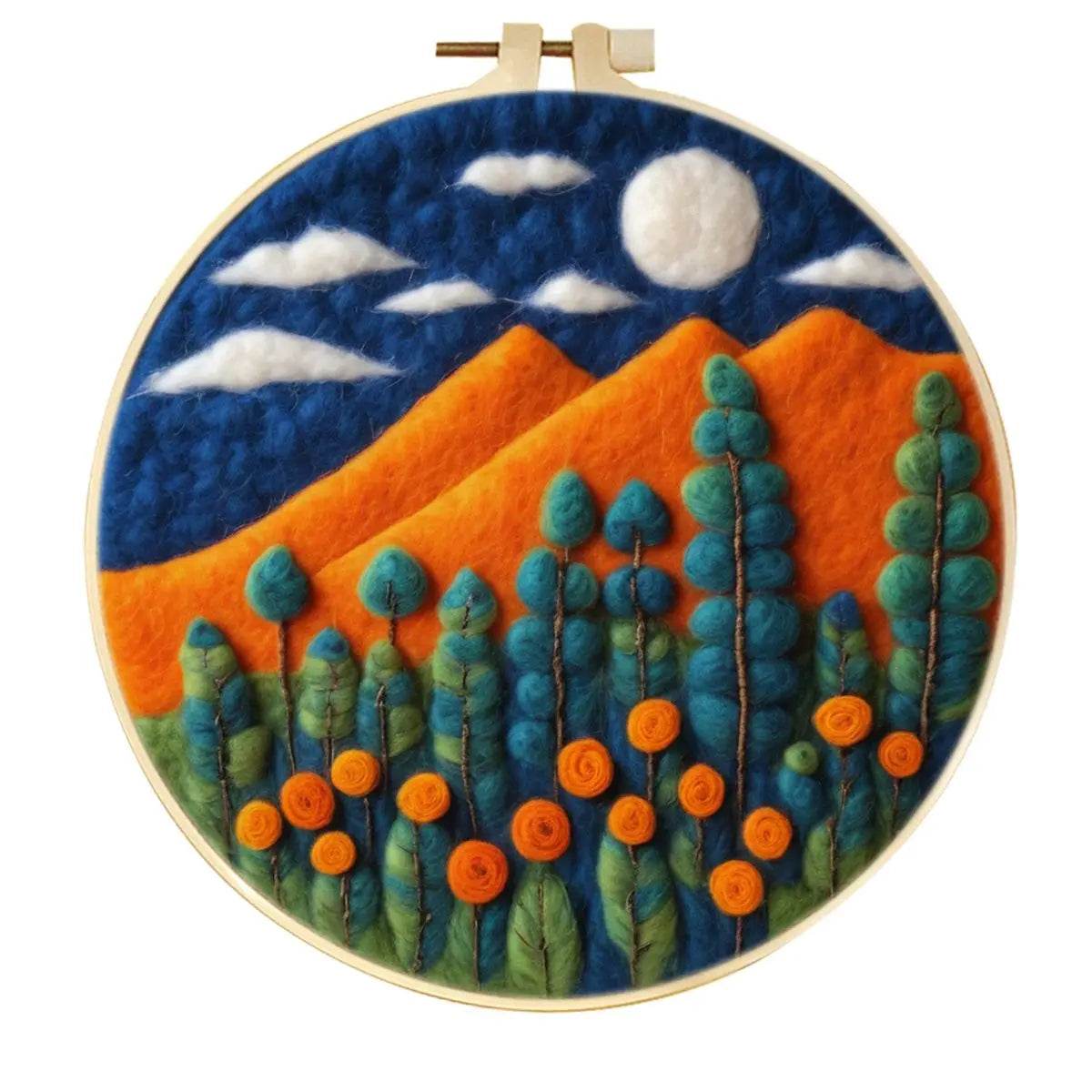 20x20cm Wool Felting Painting Landscape DIY Embroidery Kit Needle Felt Handmade Picture Kit Wool Paintings - ToylandEU