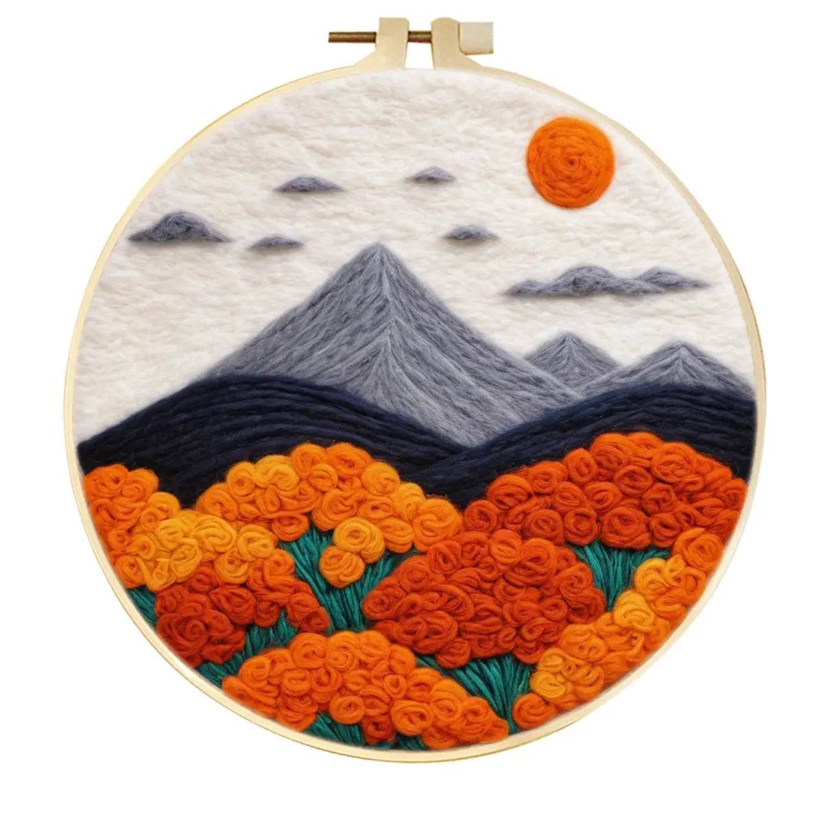 20x20cm Wool Felting Painting Landscape DIY Embroidery Kit Needle Felt Handmade Picture Kit Wool Paintings - ToylandEU