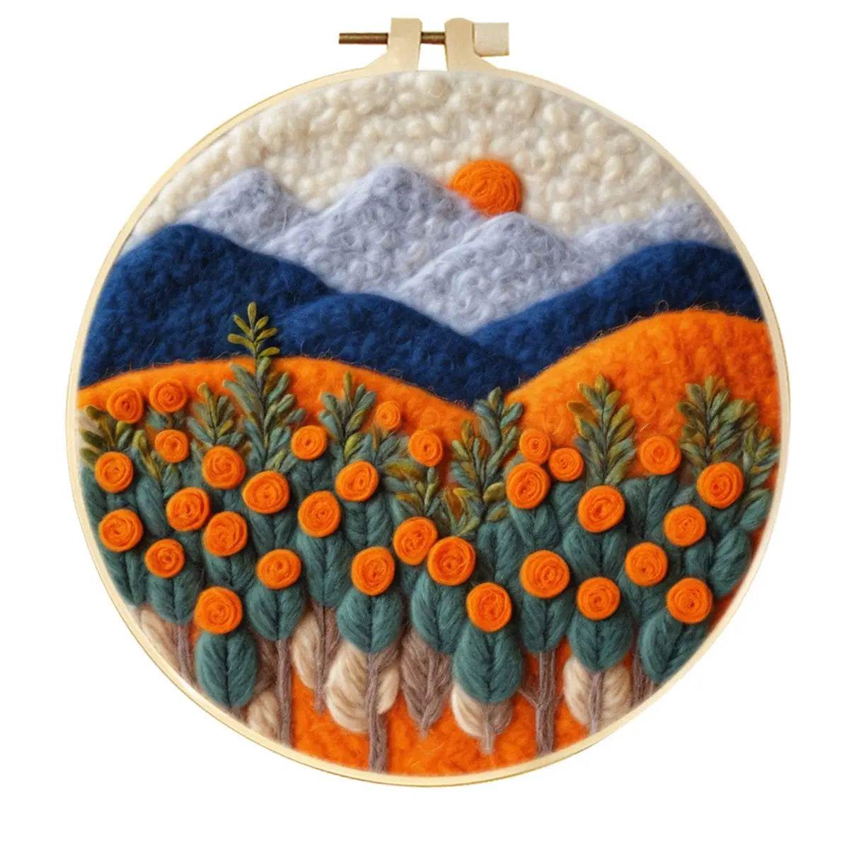 20x20cm Wool Felting Painting Landscape DIY Embroidery Kit Needle Felt Handmade Picture Kit Wool Paintings - ToylandEU