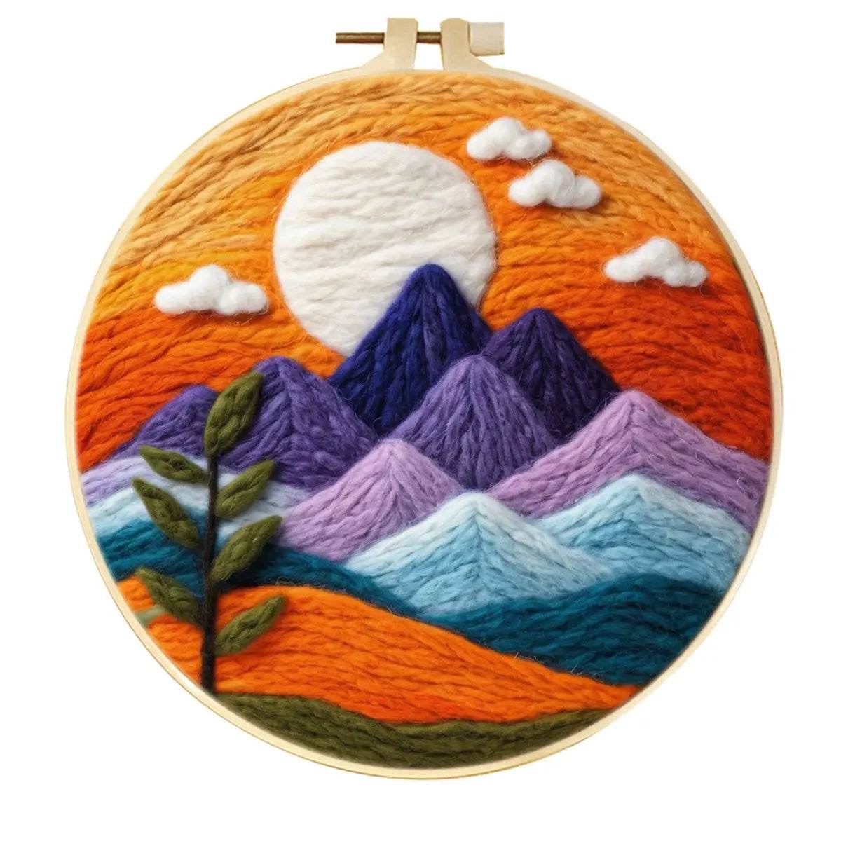 20x20cm Wool Felting Painting Landscape DIY Embroidery Kit Needle Felt Handmade Picture Kit Wool Paintings - ToylandEU
