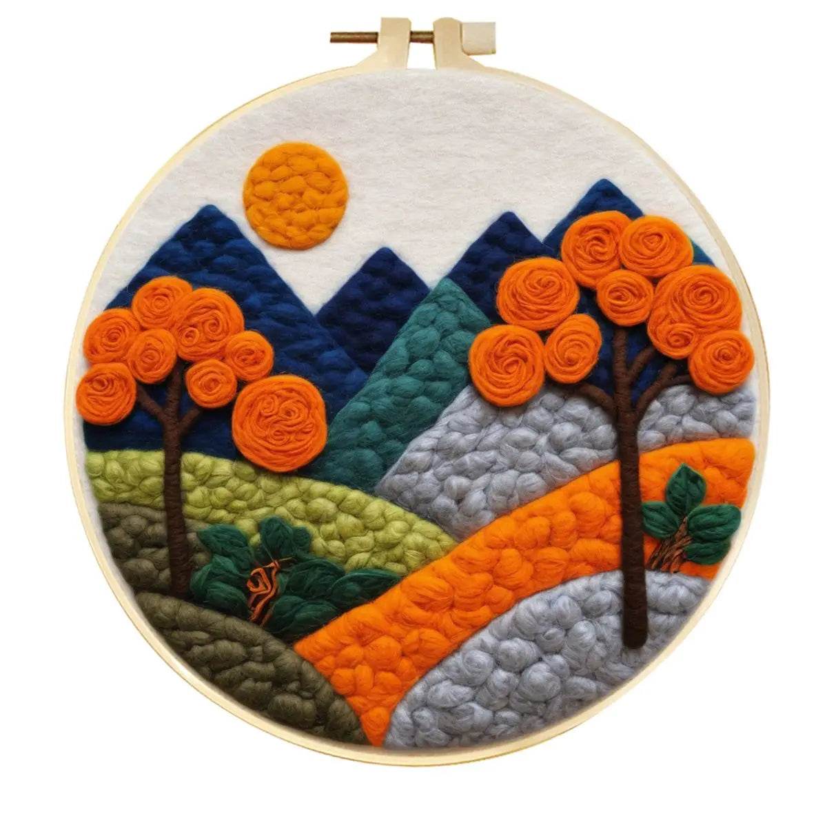 20x20cm Wool Felting Painting Landscape DIY Embroidery Kit Needle Felt Handmade Picture Kit Wool Paintings - ToylandEU